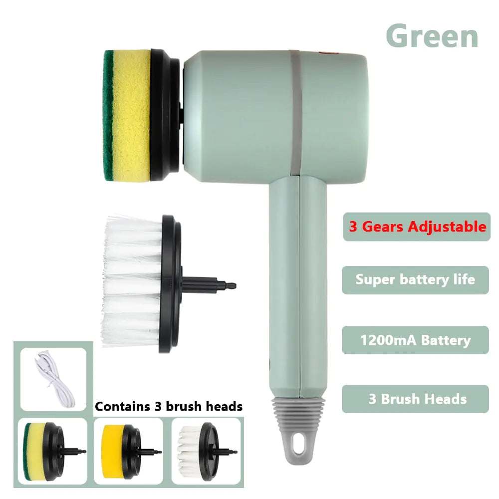 Electric Cleaning Brush 3 Brush Heads Cleaner Multifunctional Mein Shop