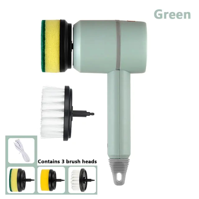 Electric Cleaning Brush 3 Brush Heads Cleaner Multifunctional Mein Shop