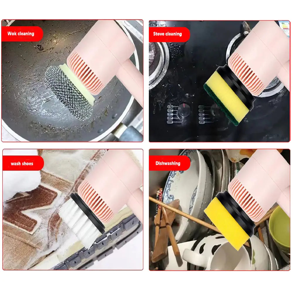 Electric Cleaning Brush 3 Brush Heads Cleaner Multifunctional Mein Shop